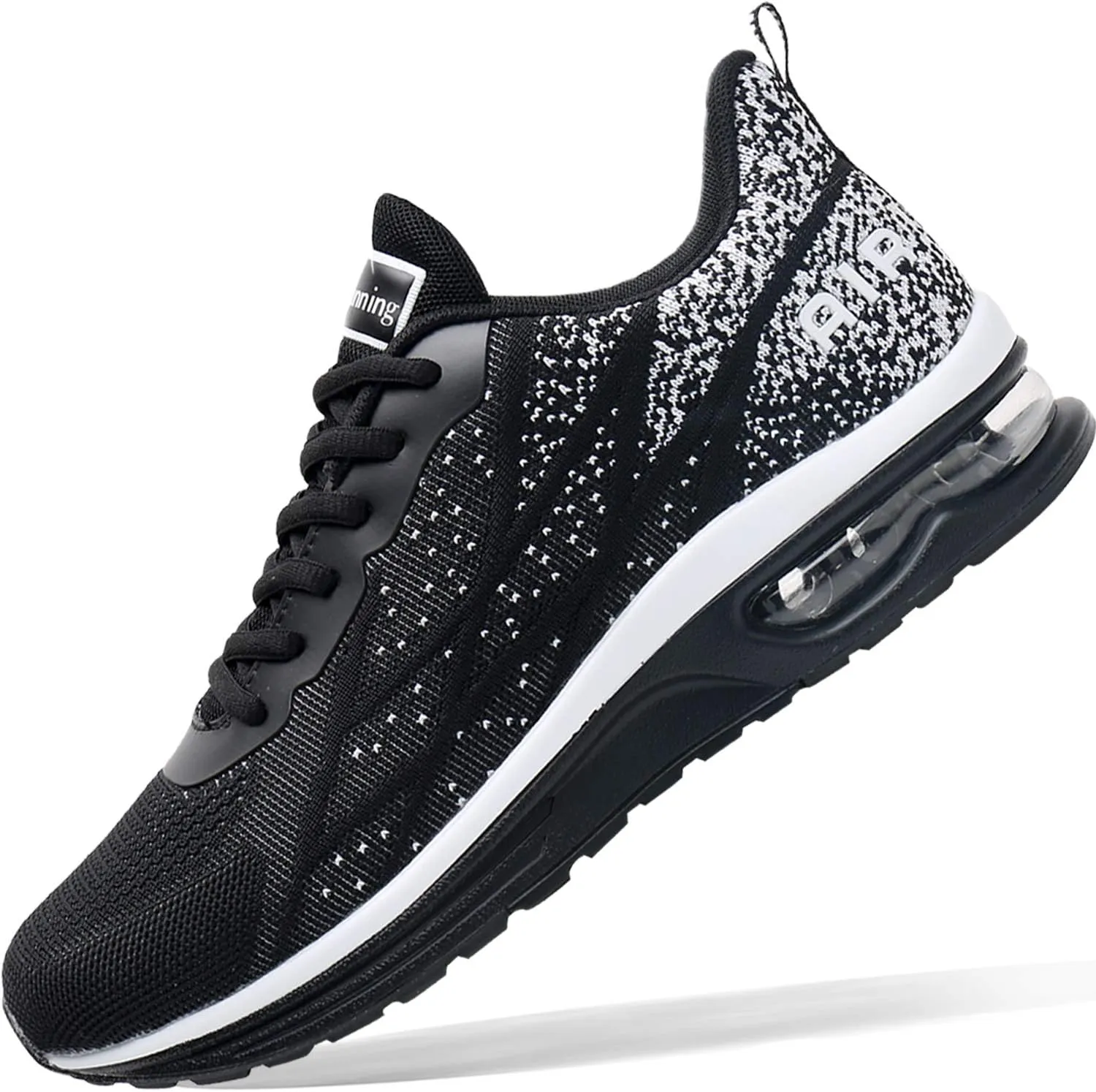 Autper Mens Air Athletic Running Tennis Shoes Lightweight Sport Gym Jogging Walking Sneakers(Blackwhite US 8.5)