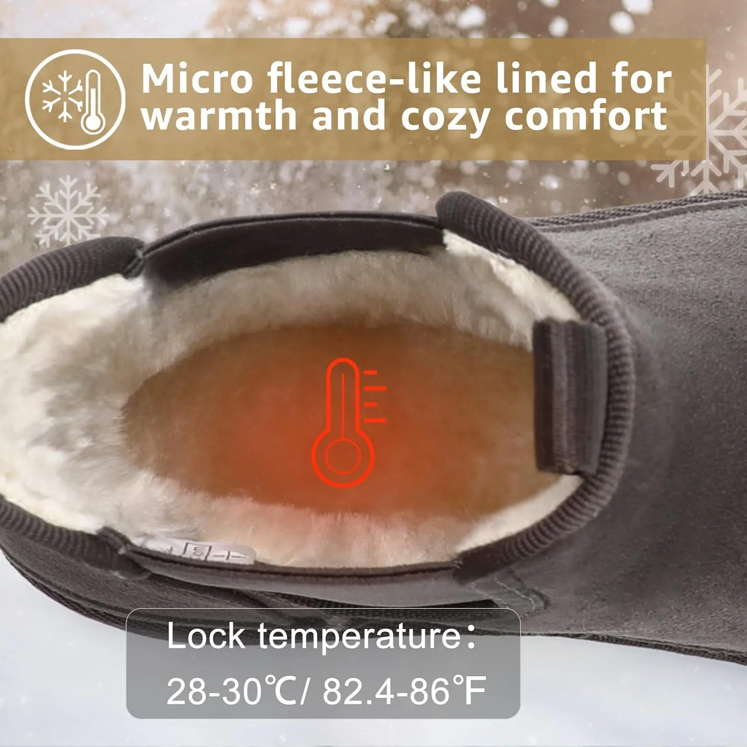Bacia Platform Boots for Women Lightweight Suede Snow Boots Fur Interior Non-slip Outdoor Winter Boots Ankle Platform Mini Boots