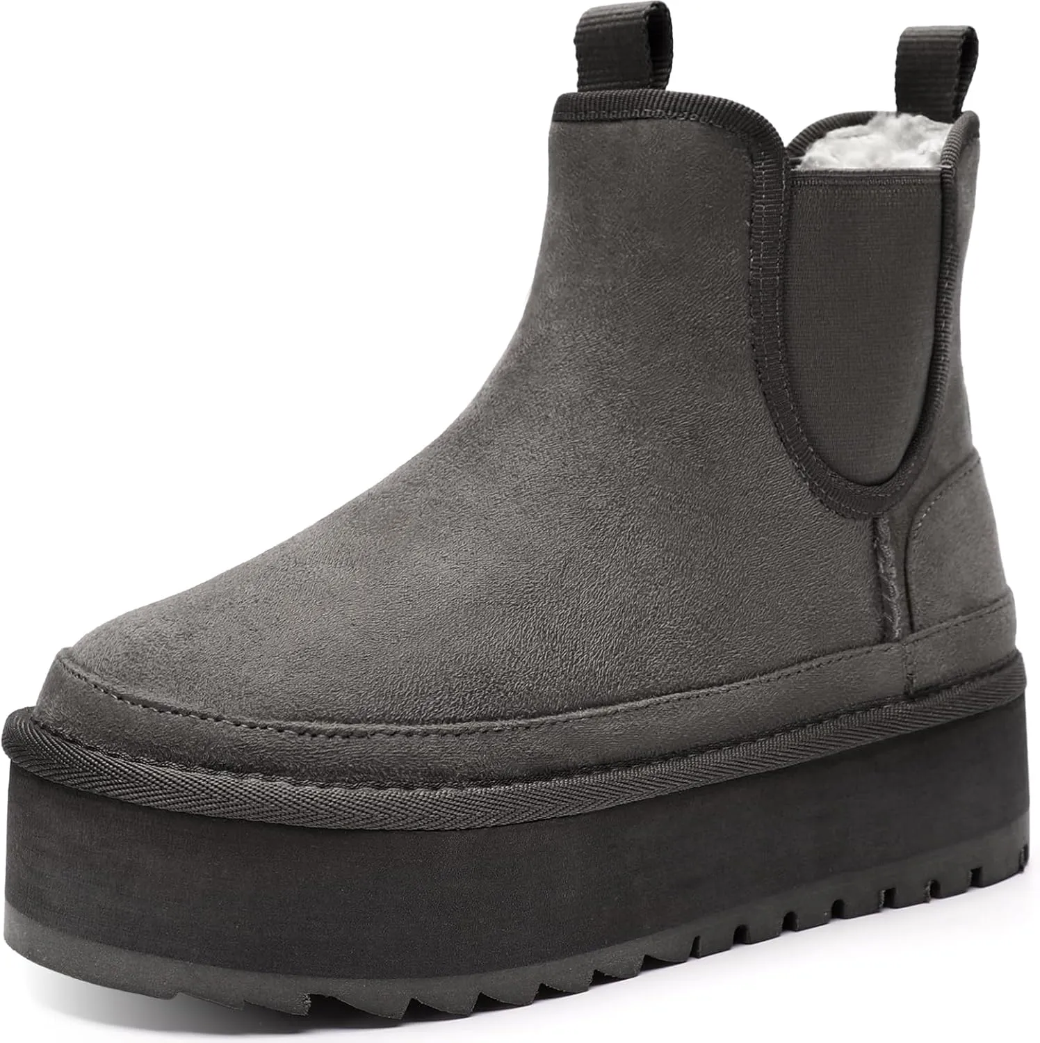 Bacia Platform Boots for Women Lightweight Suede Snow Boots Fur Interior Non-slip Outdoor Winter Boots Ankle Platform Mini Boots