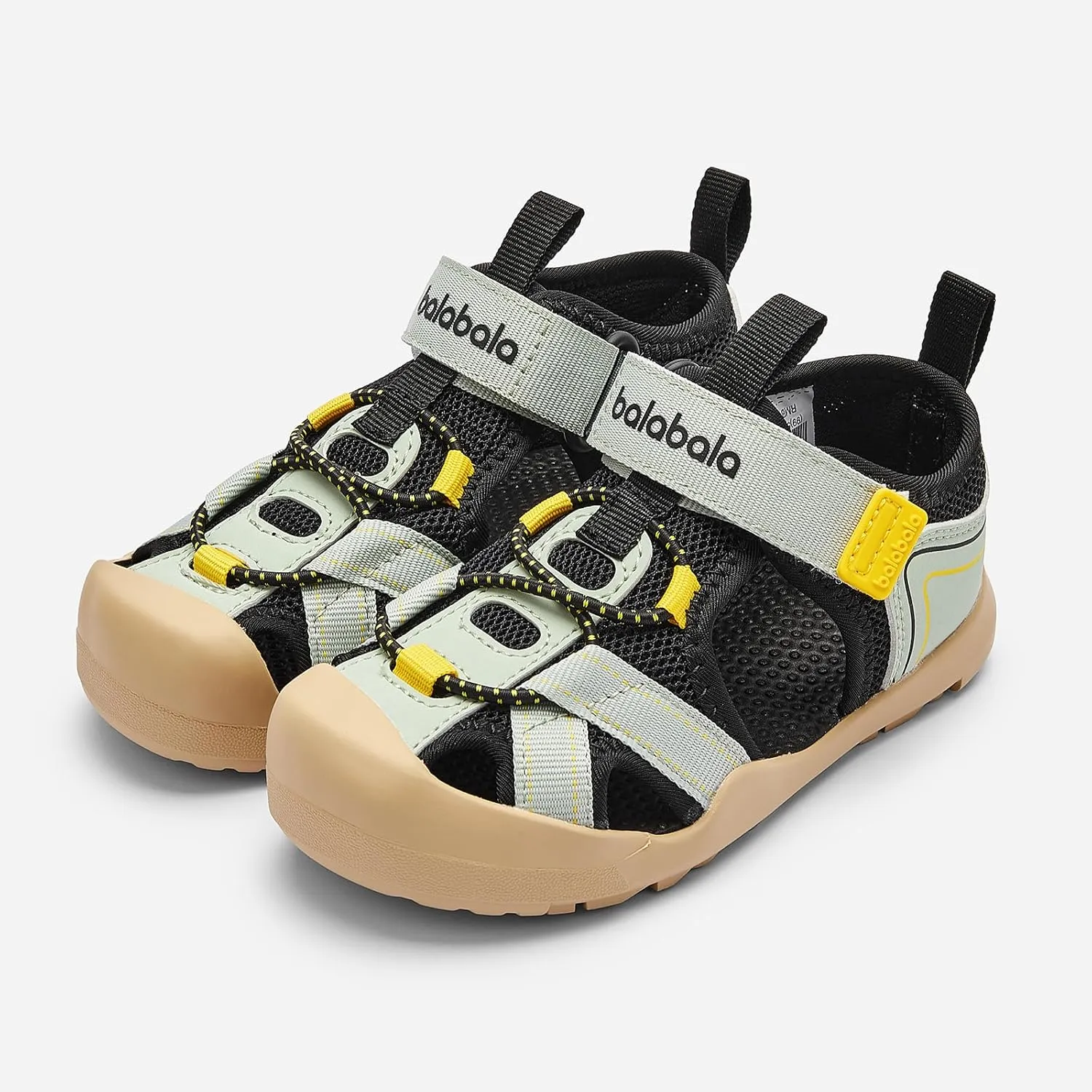 Balabala Kids Sandals Boys Girls Closed Toe Summer Outdoor Athletic Beaches Sandals Non-slip Hook and Loop