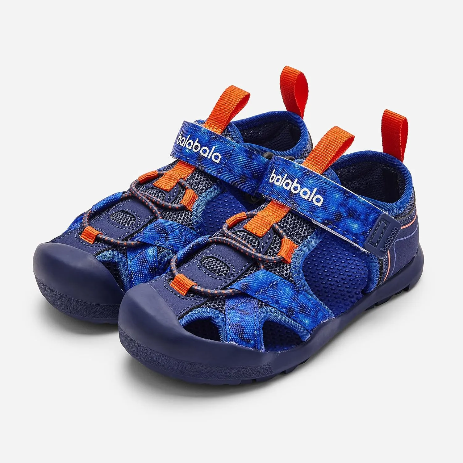 Balabala Kids Sandals Boys Girls Closed Toe Summer Outdoor Athletic Beaches Sandals Non-slip Hook and Loop