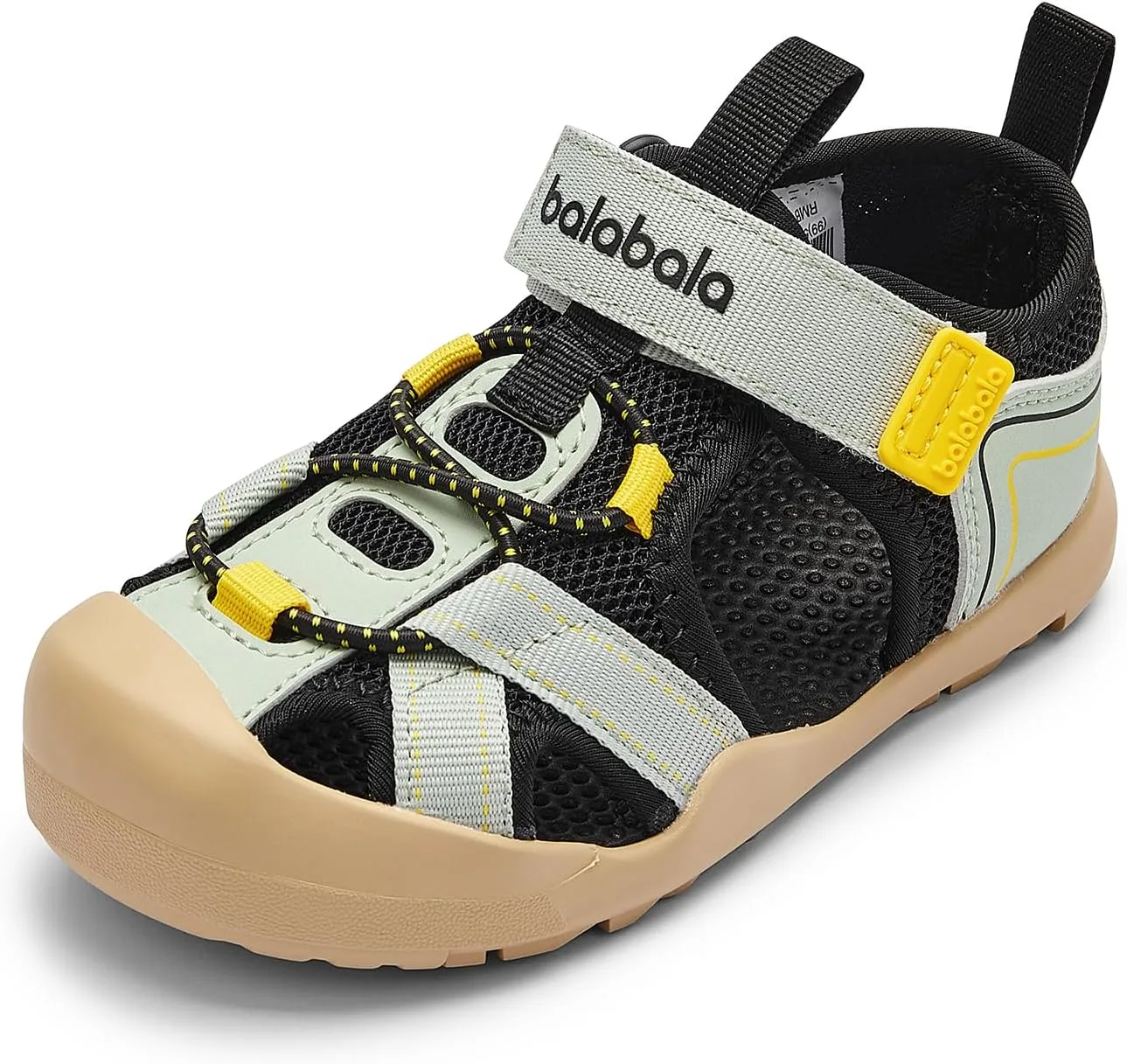 Balabala Kids Sandals Boys Girls Closed Toe Summer Outdoor Athletic Beaches Sandals Non-slip Hook and Loop