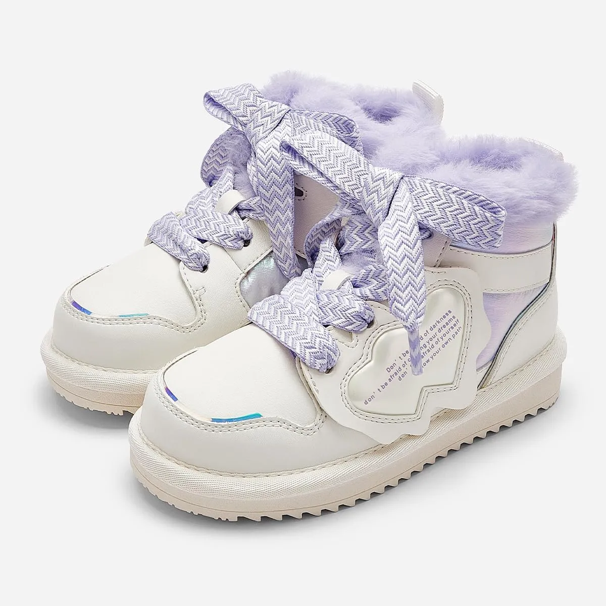 Balabala Little Girls' Fashion Warm Fur Hook and Loop Winter Boots