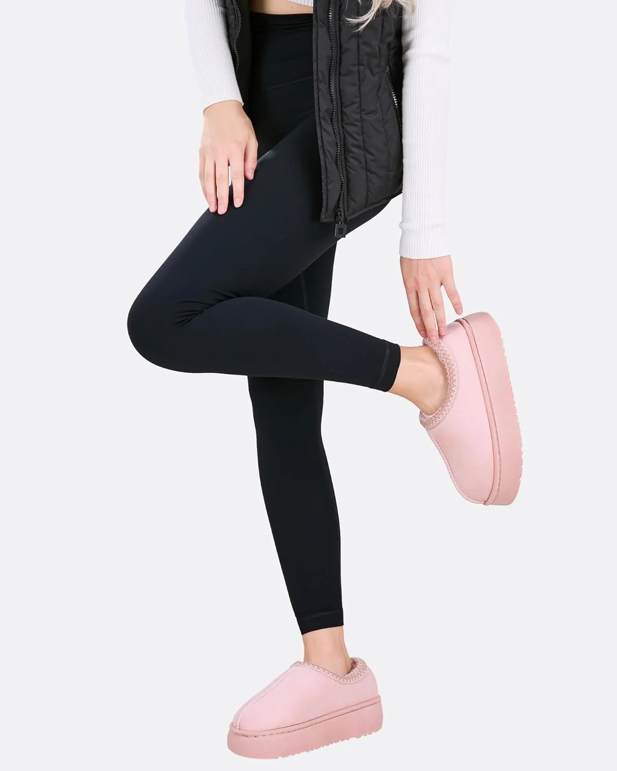 baobeijiadao Womens Platform Slippers Mini Boots Warm Fuzzy Cozy House Slippers Slip On Anti-Slip Winter Shoes for Women Indoor Outdoor