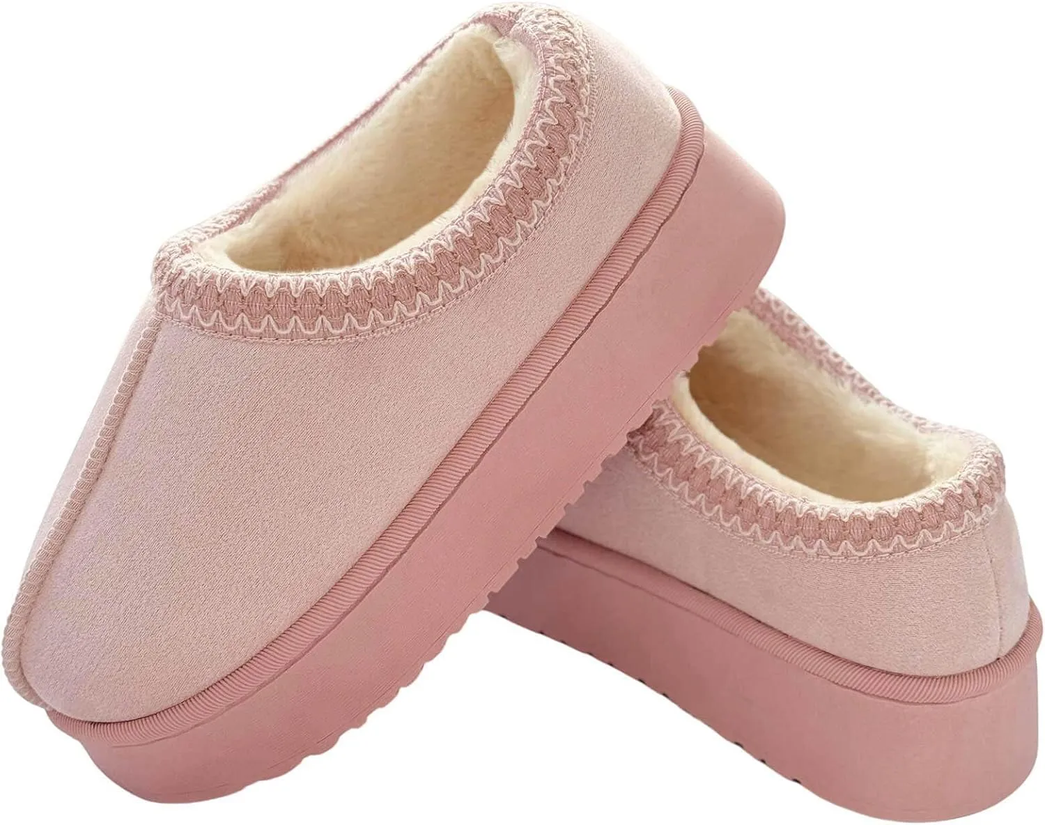 baobeijiadao Womens Platform Slippers Mini Boots Warm Fuzzy Cozy House Slippers Slip On Anti-Slip Winter Shoes for Women Indoor Outdoor