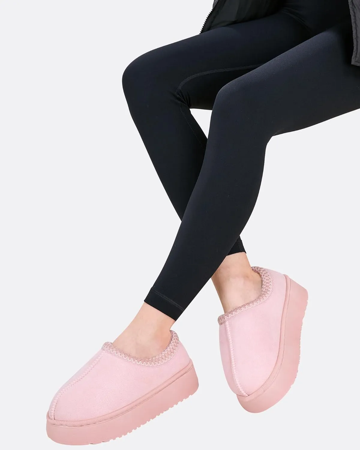 baobeijiadao Womens Platform Slippers Mini Boots Warm Fuzzy Cozy House Slippers Slip On Anti-Slip Winter Shoes for Women Indoor Outdoor