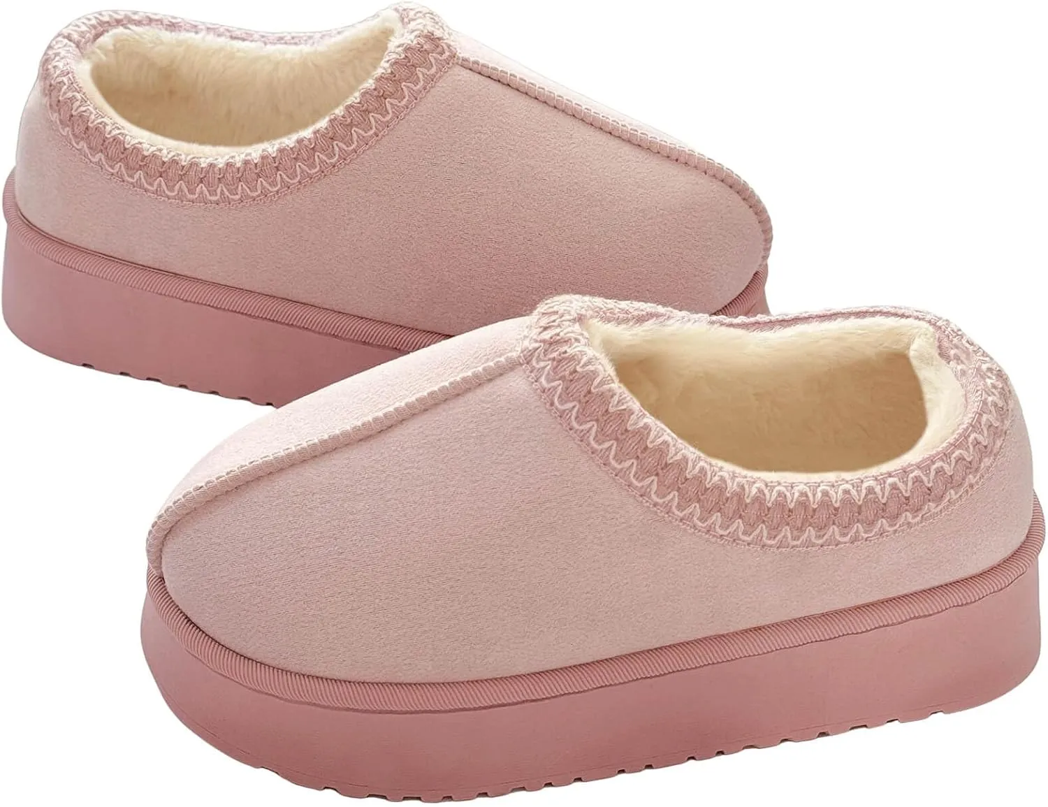 baobeijiadao Womens Platform Slippers Mini Boots Warm Fuzzy Cozy House Slippers Slip On Anti-Slip Winter Shoes for Women Indoor Outdoor