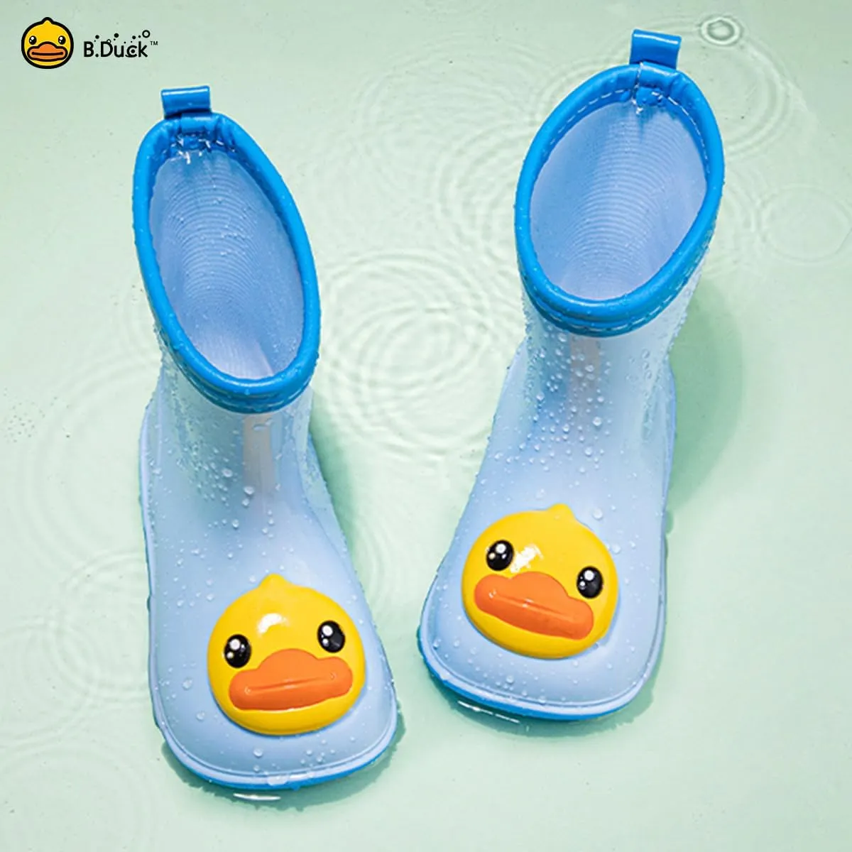 B.Duck Kids Rain Boots for Boys Girls Waterproof Toddler Cartoon Garden Boots