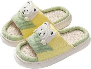 Bear Slippers Women's Cute Home Slippers Room Bear Cotton Sandals Home Use Cute Indoor Outdoor Soft Slippers