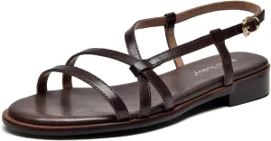 BEAU TODAY Flat Sandals for Women,Strappy Sandals for Women,Comfortable Leather Summer Sandals,Adjustable Casual Dressy Sandals with Open Toe for Vacation