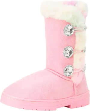 bebe Girl's Fur Lined Winter Boot with Rhinestone Details (Toddler/Little Girl/Big Girl)