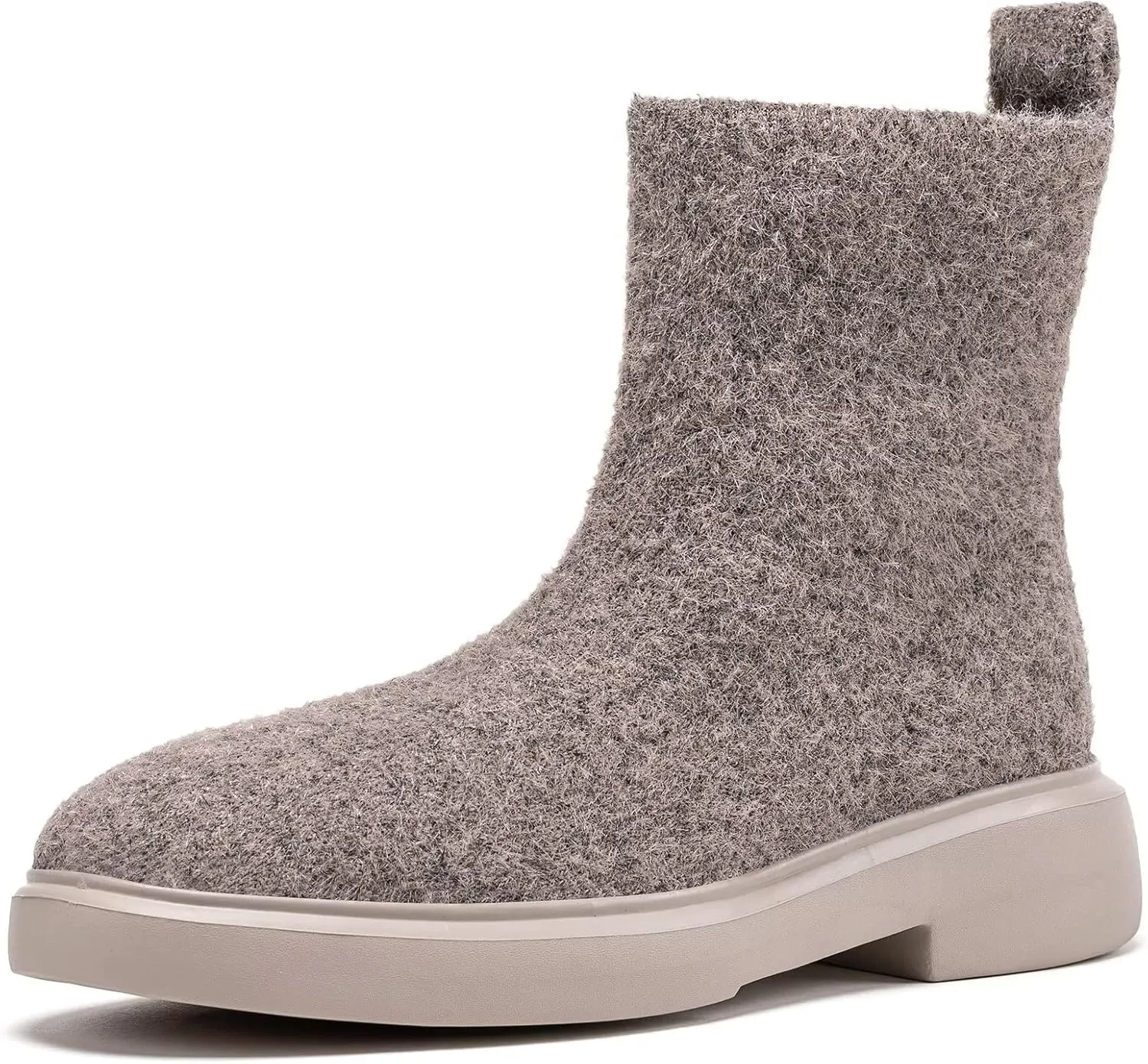 BEJINASH Women's Ankle Boots Fashion Versatile Lightweight Anti-Slip Round Toe Women's Low Heel Knit Boots