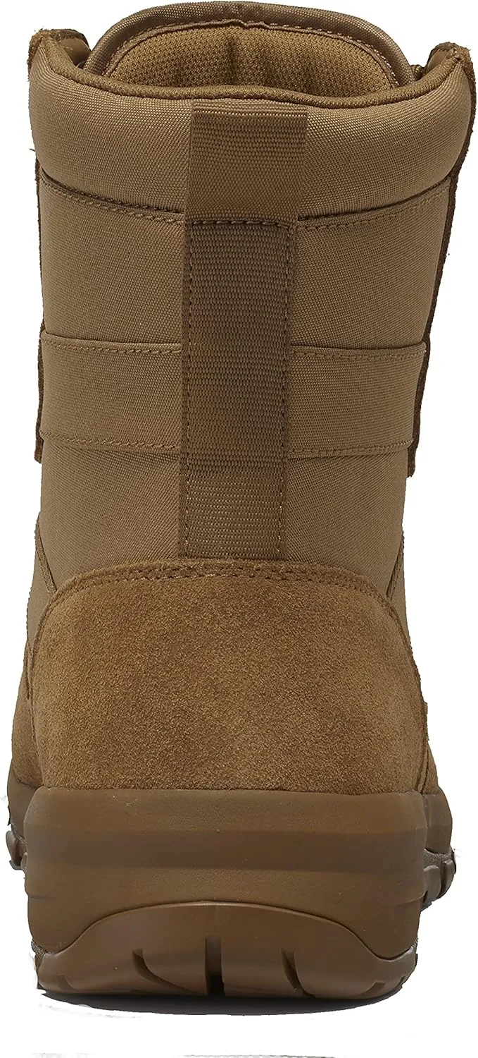 Belleville Spear Point BV518 8 Inch Lightweight Hot Weather Tactical Boots for Men - Army/Air Force OCP ACU Coyote Brown Leather with Enhanced Zone Traction Rubber Outsole