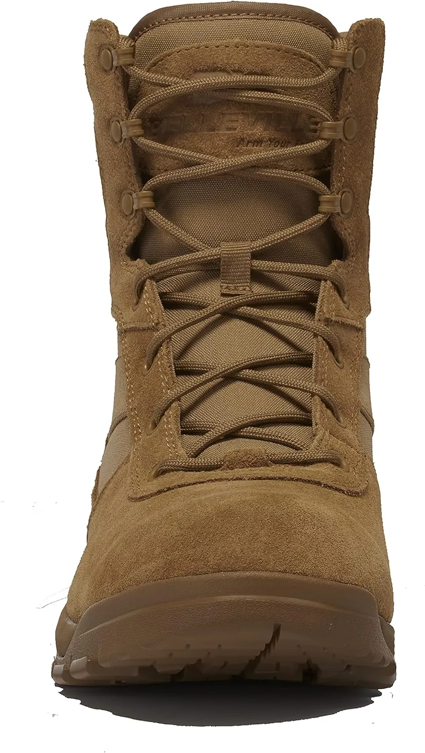 Belleville Spear Point BV518 8 Inch Lightweight Hot Weather Tactical Boots for Men - Army/Air Force OCP ACU Coyote Brown Leather with Enhanced Zone Traction Rubber Outsole