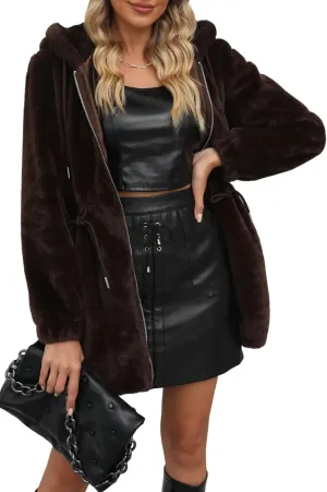 Bellivera Womens Leopard Print Fleece Coat, Spring and Winter Fashion Fuzzy Jacket Faux Fur Fluffy Cardigan Overcoat