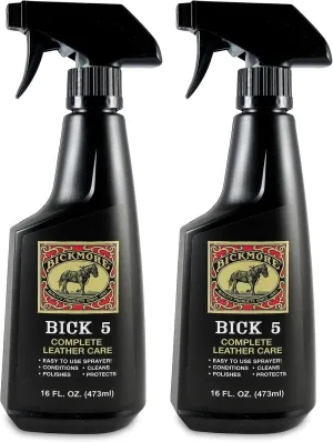 Bick 5 Leather Cleaner & Conditioner Spray | Safe for all Smooth Leather | Apparel, Furniture, Shoes, Jackets, and More