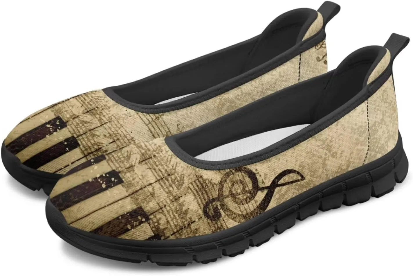 Binienty Women's Comfy Slip-On Walking Shoes Wide Toe Box Elasticity Knit Loafers with Arch Support