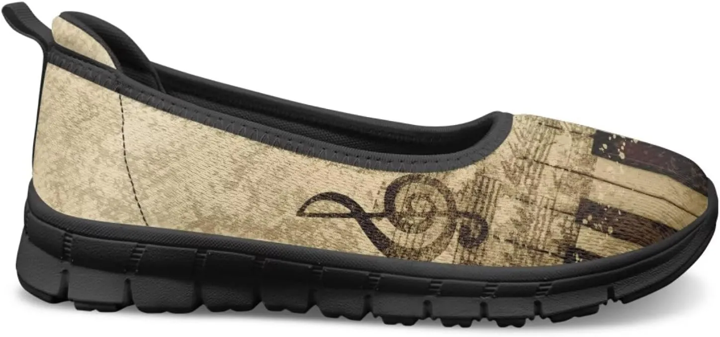 Binienty Women's Comfy Slip-On Walking Shoes Wide Toe Box Elasticity Knit Loafers with Arch Support