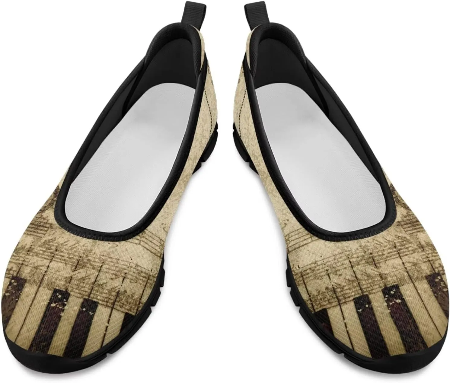 Binienty Women's Comfy Slip-On Walking Shoes Wide Toe Box Elasticity Knit Loafers with Arch Support