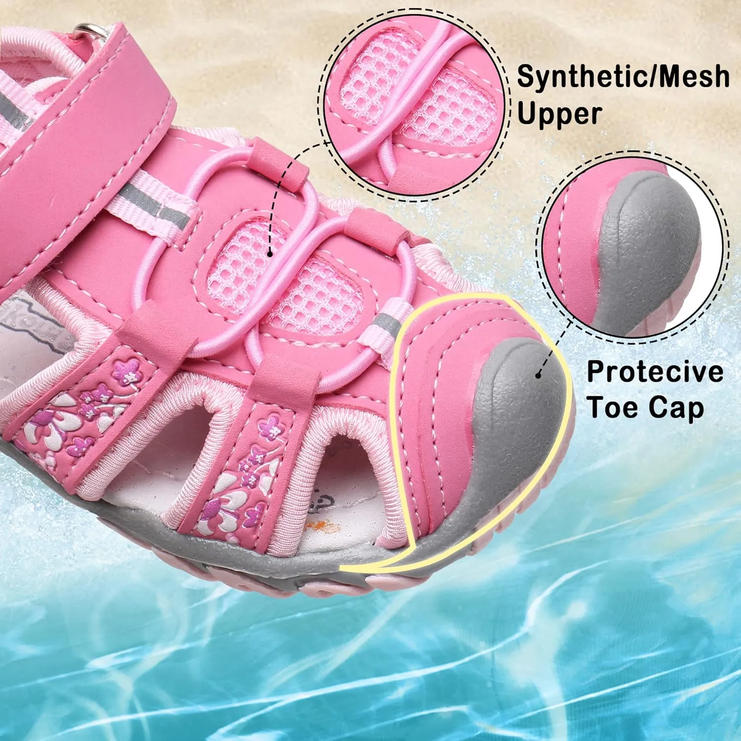 Blikcon Boys Girls Sandals Close Toe Outdoor Soft Sole Summer Sandals (Toddler/Little Kid)