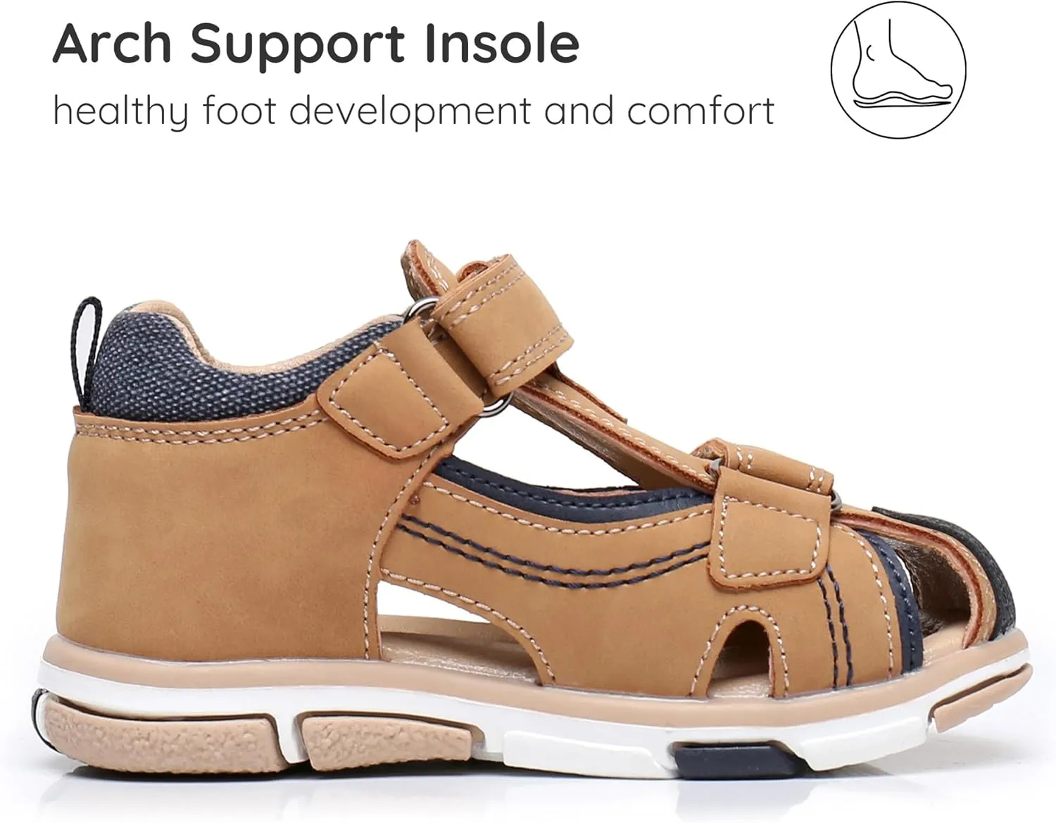 Blikcon Toddler Boys Sandals Closed Toe Summer Shoes with Soft Sole (Toddler/Little Kid)