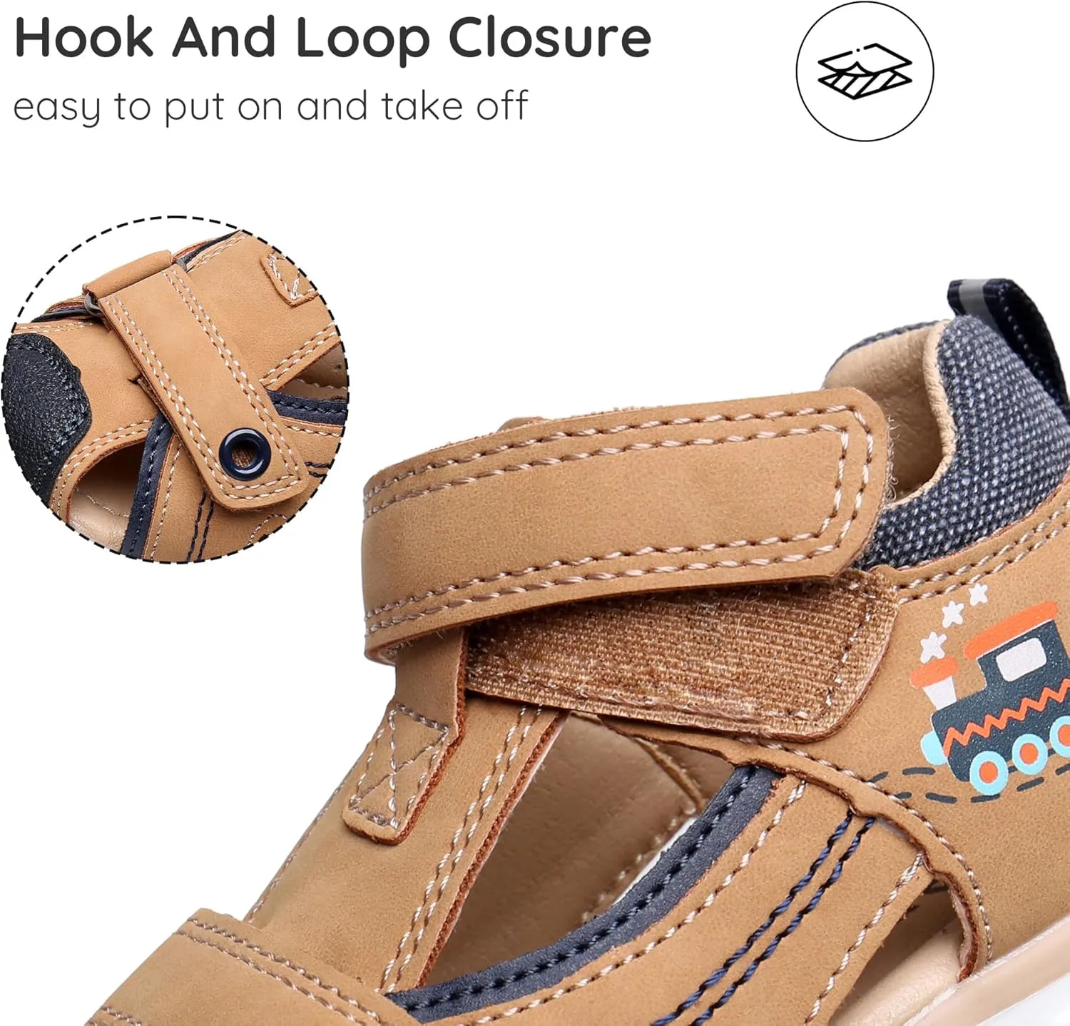 Blikcon Toddler Boys Sandals Closed Toe Summer Shoes with Soft Sole (Toddler/Little Kid)
