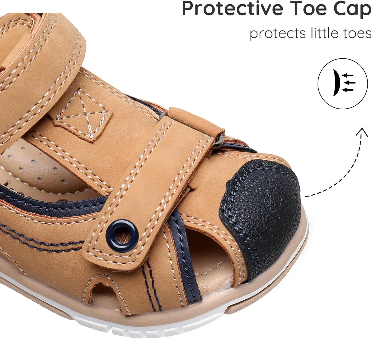 Blikcon Toddler Boys Sandals Closed Toe Summer Shoes with Soft Sole (Toddler/Little Kid)