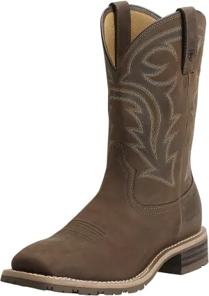 BMVY9 Mens Hybrid Rancher Waterproof Western Boot Oily Distressed Brown 7 Wide