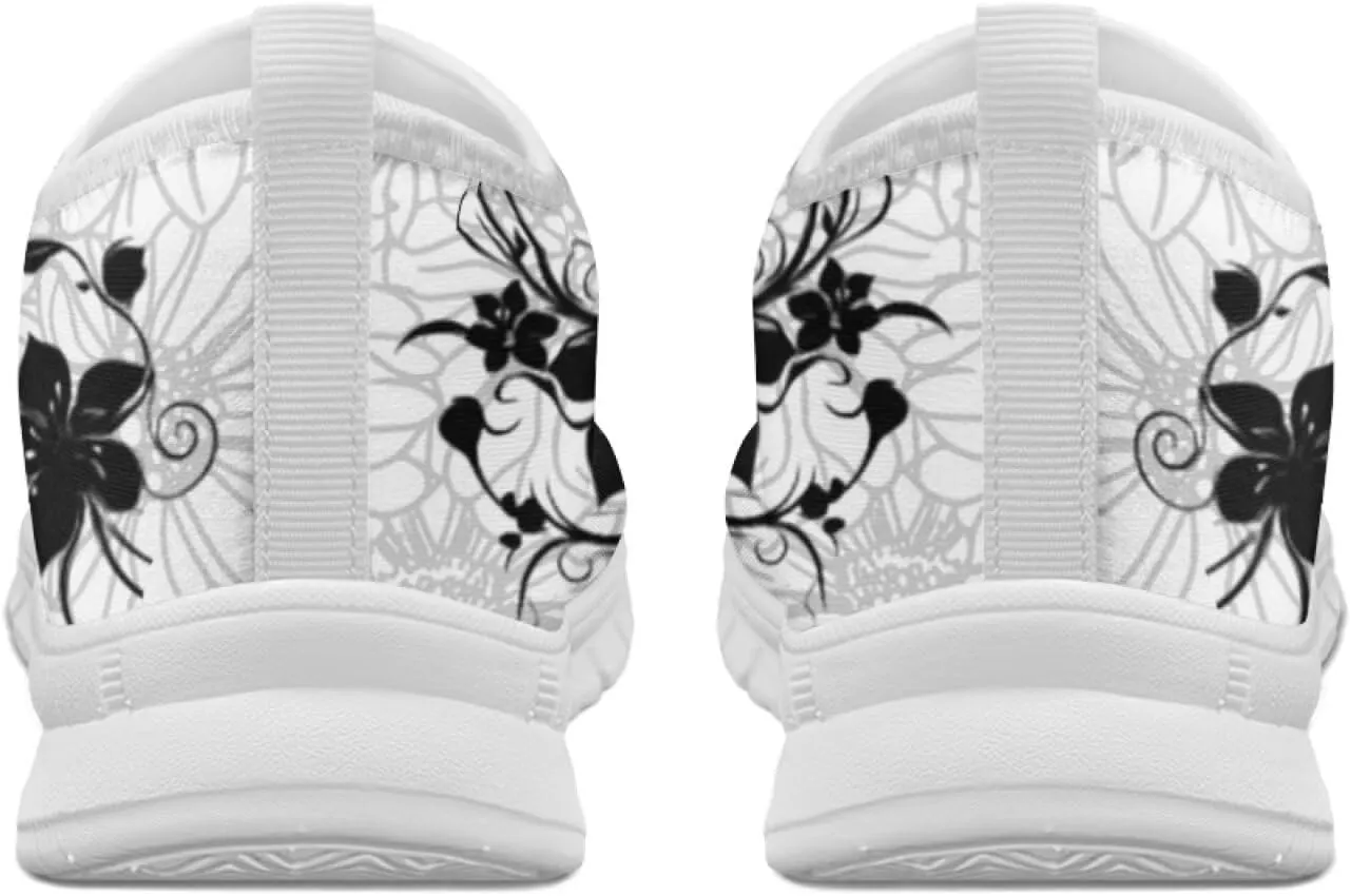 Boho Floral Animal Print Slip on Loafers for Women Running Sneakers Casual Sport Shoes No Laces Hands Free Shoes