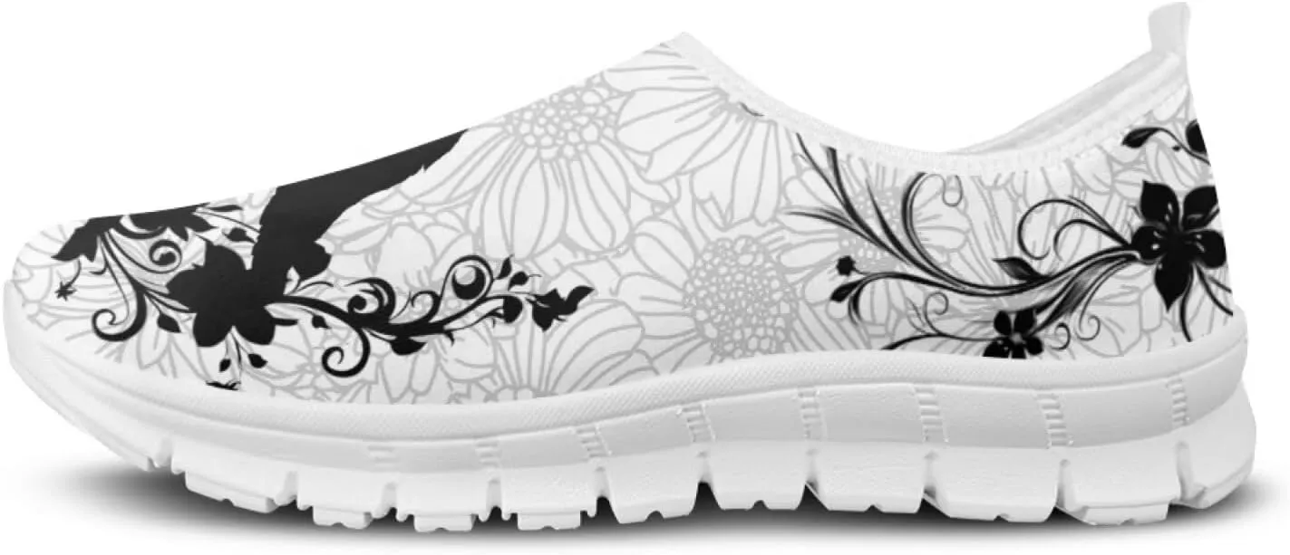 Boho Floral Animal Print Slip on Loafers for Women Running Sneakers Casual Sport Shoes No Laces Hands Free Shoes