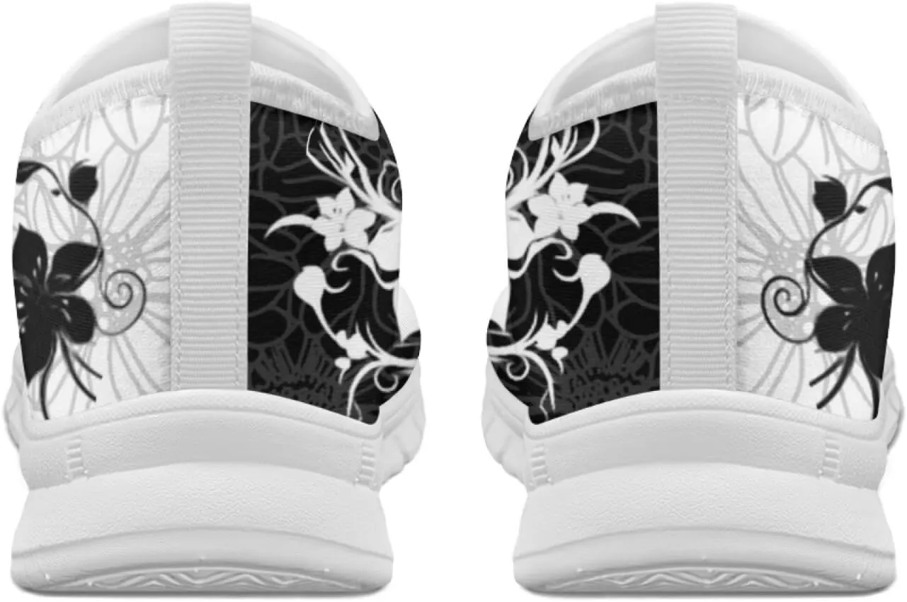 Boho Floral Animal Print Slip on Loafers for Women Running Sneakers Casual Sport Shoes No Laces Hands Free Shoes