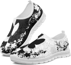 Boho Floral Animal Print Slip on Loafers for Women Running Sneakers Casual Sport Shoes No Laces Hands Free Shoes