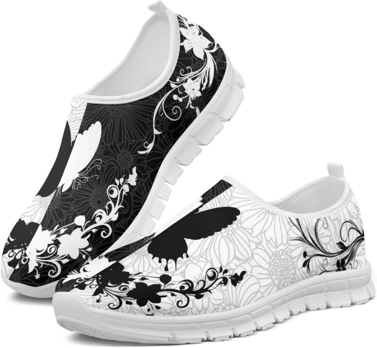 Boho Floral Animal Print Slip on Loafers for Women Running Sneakers Casual Sport Shoes No Laces Hands Free Shoes