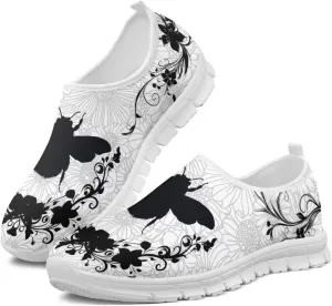 Boho Floral Animal Print Slip on Loafers for Women Running Sneakers Casual Sport Shoes No Laces Hands Free Shoes