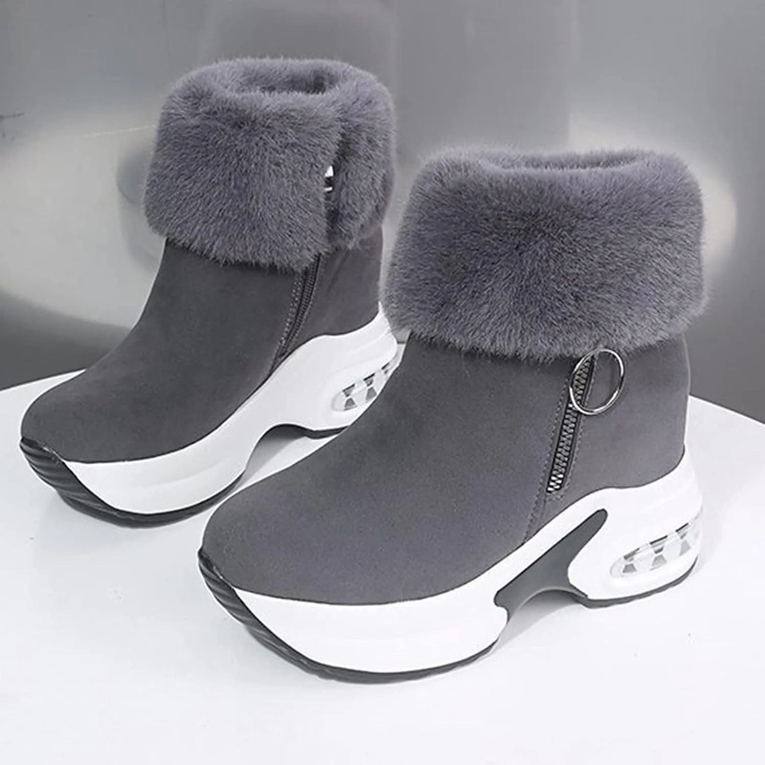 Boots Men Zipper Thermal Breathable Fashion Casual Women's Slip-on Shoes Wedges Boots women's boots Trendy Slippers