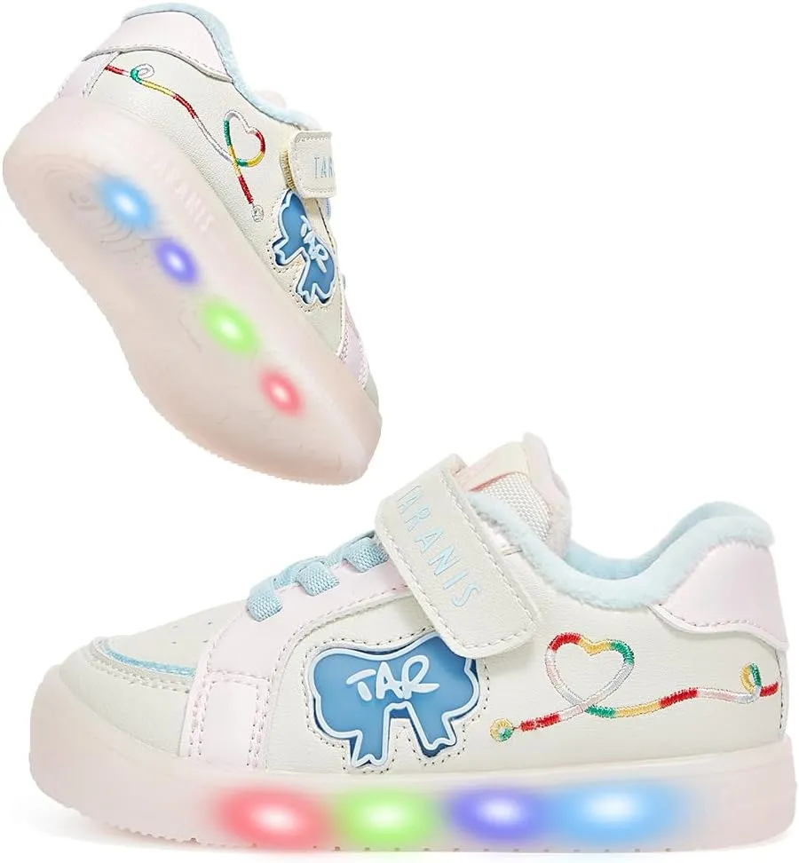 Boys Girls Light Up Shoes Winter LED Flashing Low Top Toddler Baby Sneakers