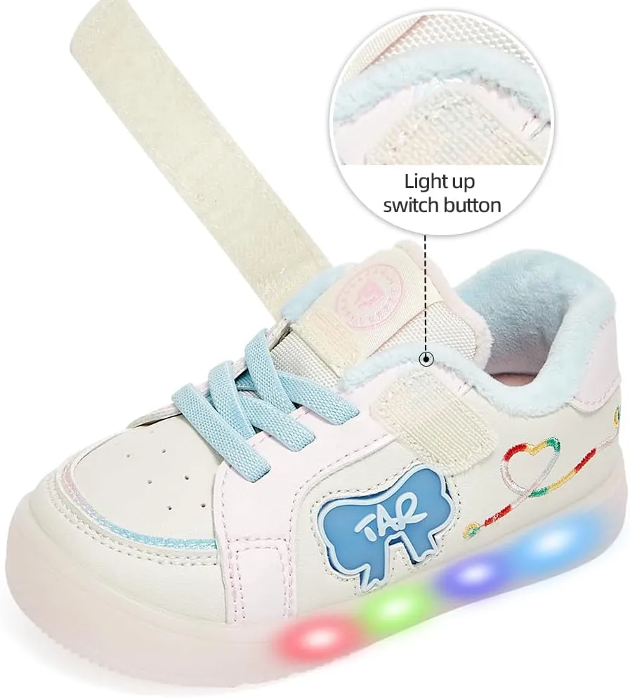 Boys Girls Light Up Shoes Winter LED Flashing Low Top Toddler Baby Sneakers