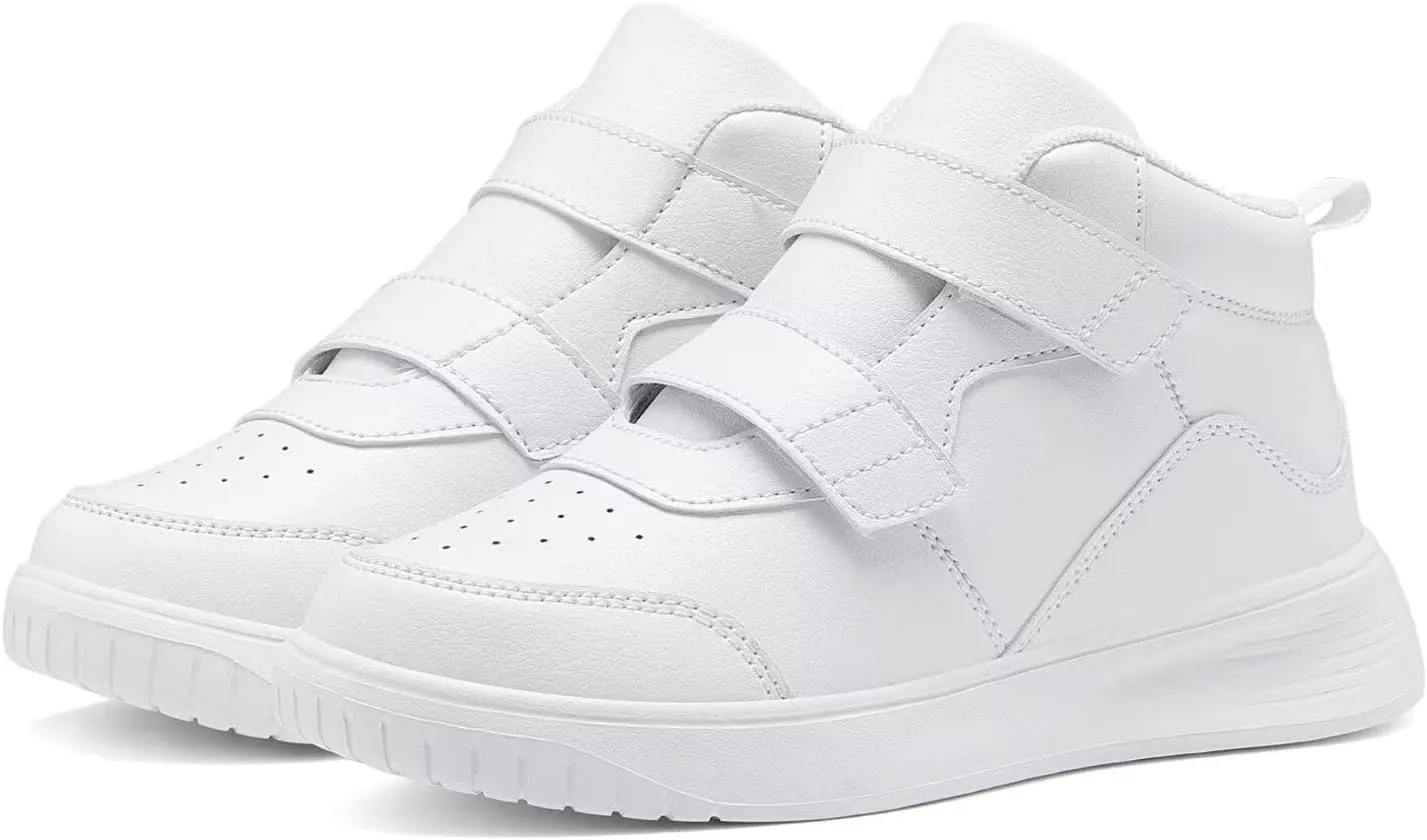 Boys Girls Sneakers for Kids High Top Casual Lightweight Classic Adjustable Strap Dual Hook and Loops Running Shoes