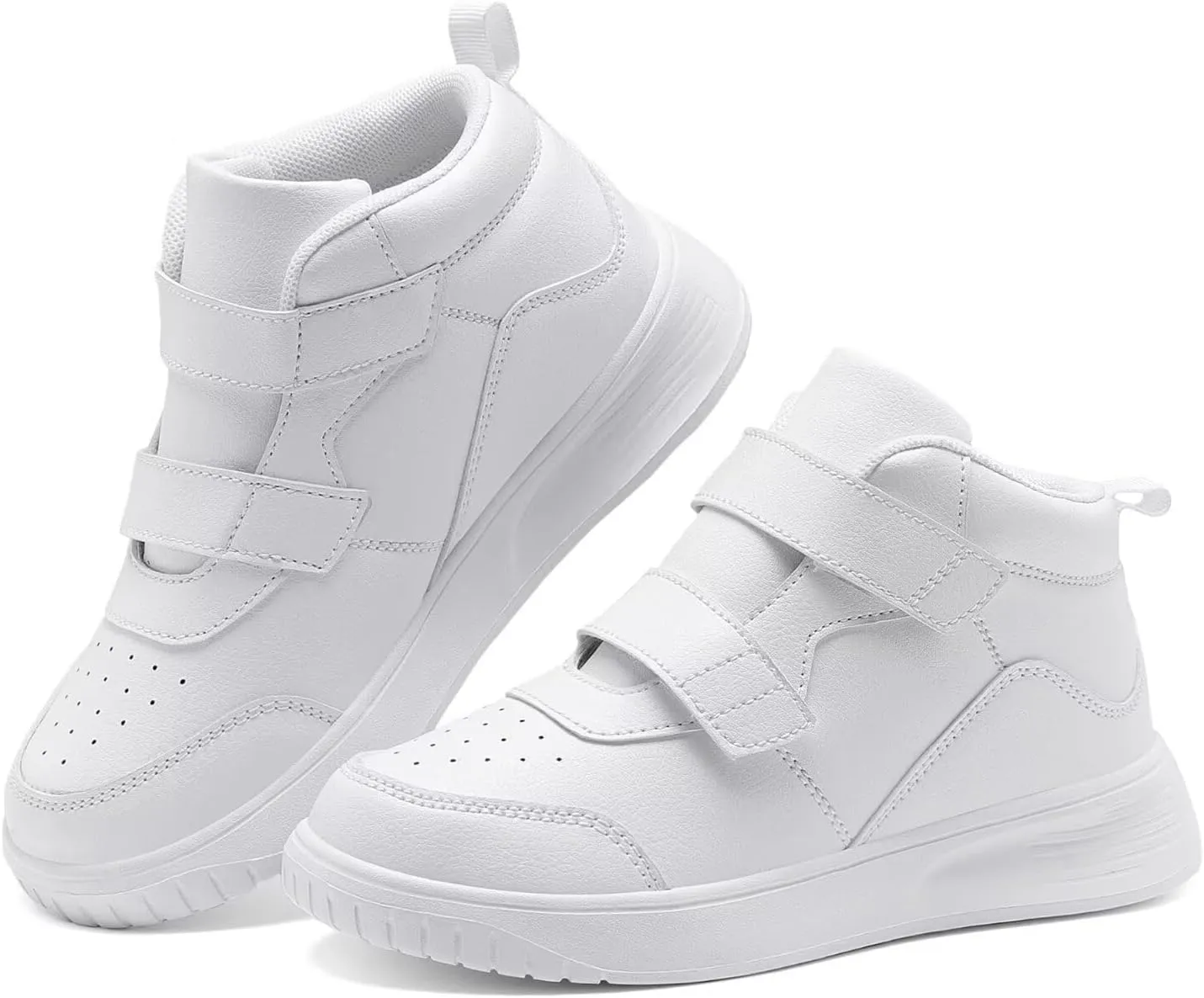 Boys Girls Sneakers for Kids High Top Casual Lightweight Classic Adjustable Strap Dual Hook and Loops Running Shoes