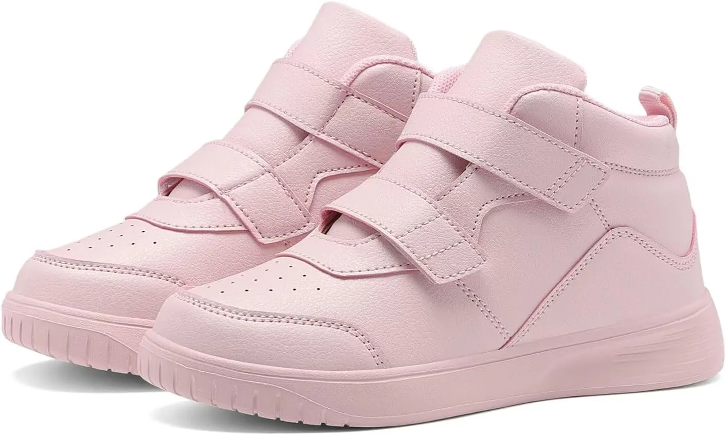 Boys Girls Sneakers for Kids High Top Casual Lightweight Classic Adjustable Strap Dual Hook and Loops Running Shoes