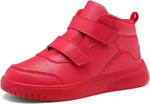 Boys Girls Sneakers for Kids High Top Casual Lightweight Classic Adjustable Strap Dual Hook and Loops Running Shoes
