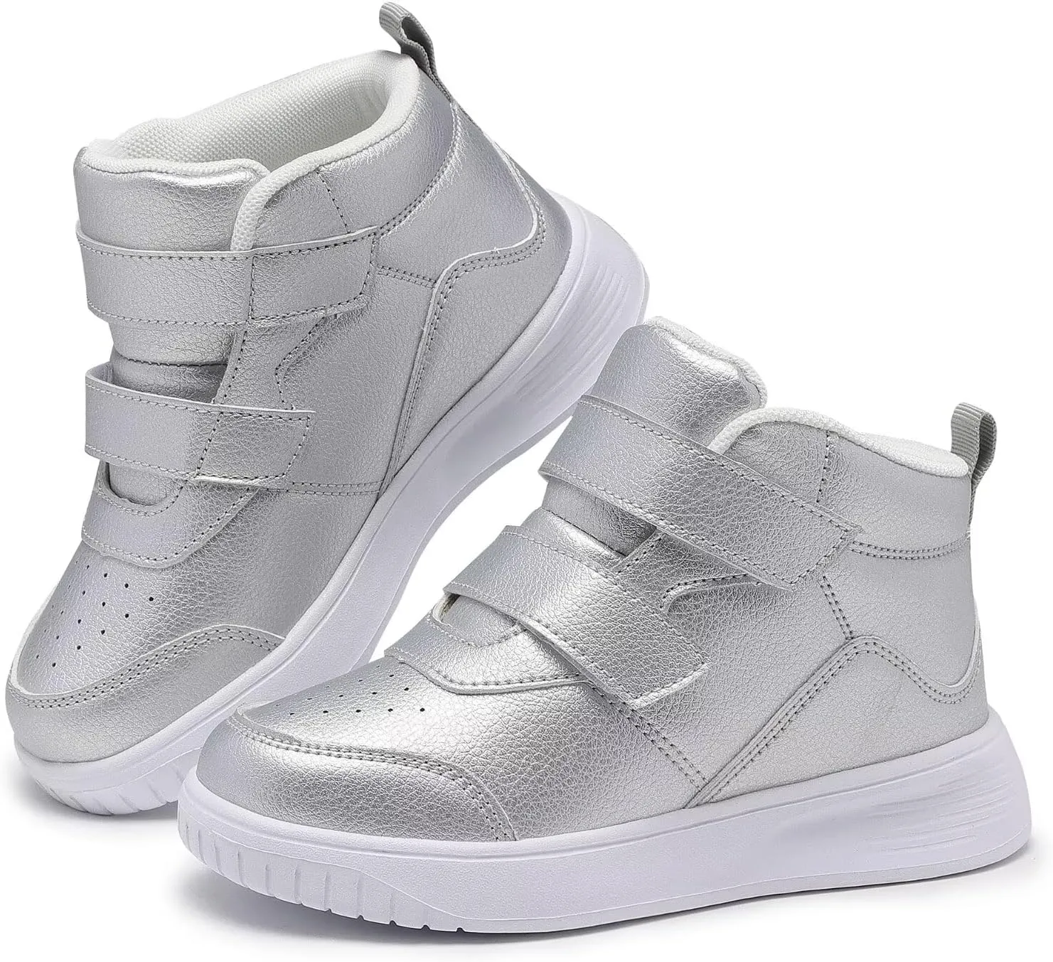 Boys Girls Sneakers for Kids High Top Casual Lightweight Classic Adjustable Strap Dual Hook and Loops Running Shoes