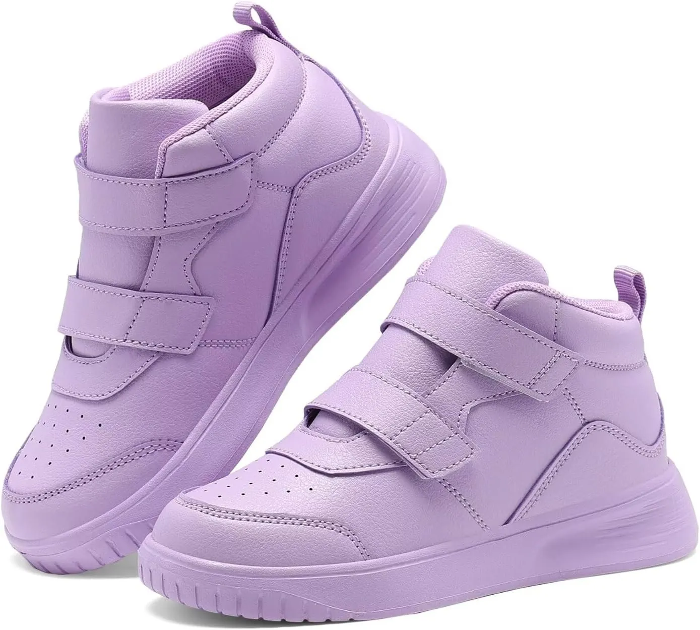 Boys Girls Sneakers for Kids High Top Casual Lightweight Classic Adjustable Strap Dual Hook and Loops Running Shoes