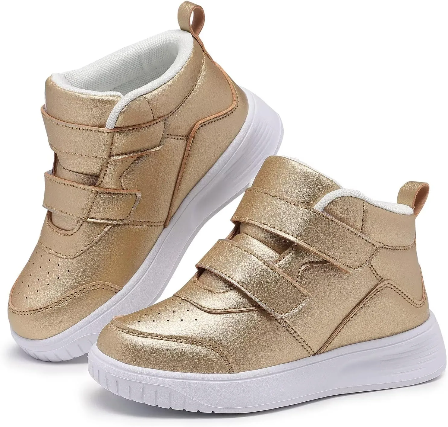 Boys Girls Sneakers for Kids High Top Casual Lightweight Classic Adjustable Strap Dual Hook and Loops Running Shoes