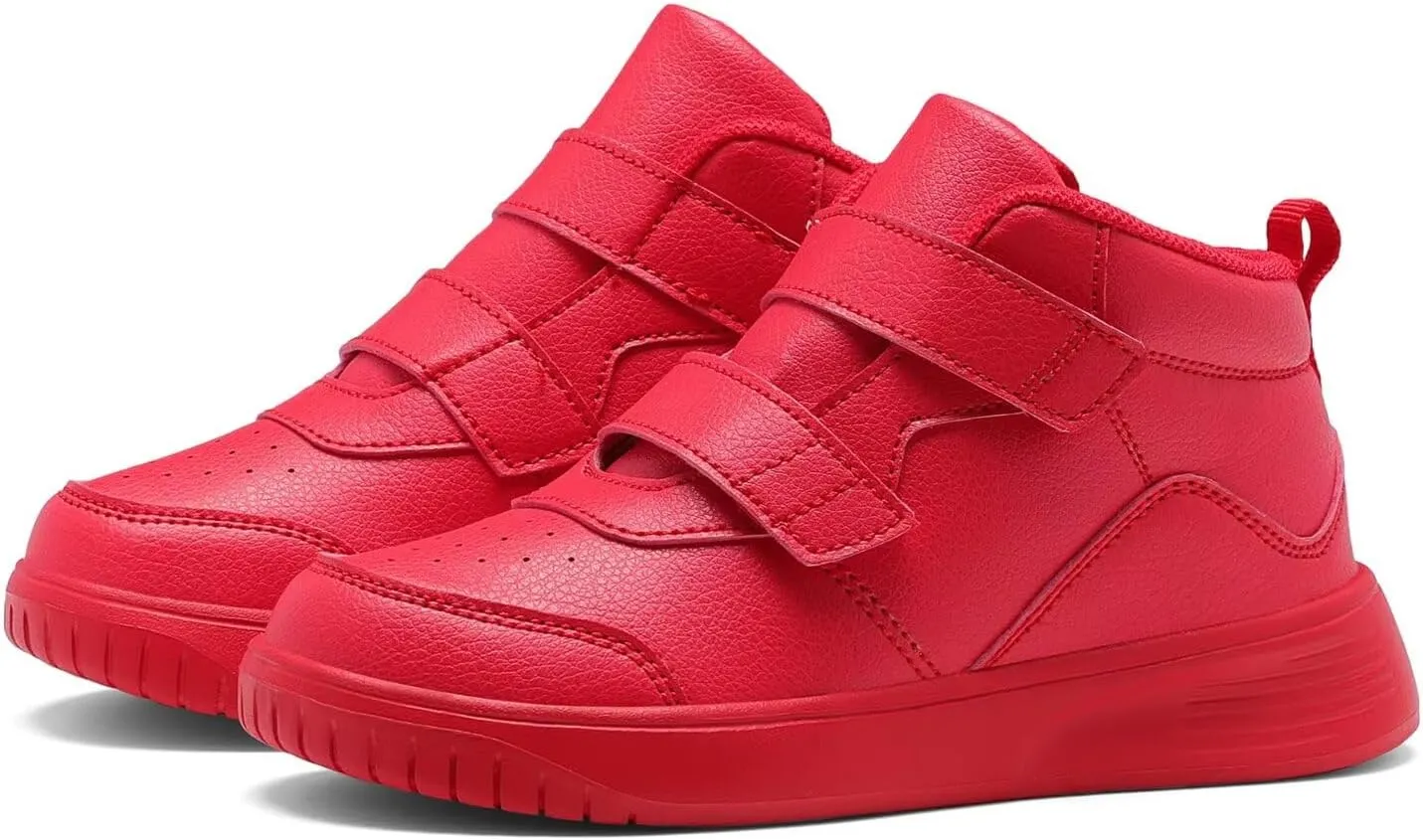 Boys Girls Sneakers for Kids High Top Casual Lightweight Classic Adjustable Strap Dual Hook and Loops Running Shoes