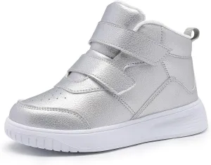 Boys Girls Sneakers for Kids High Top Casual Lightweight Classic Adjustable Strap Dual Hook and Loops Running Shoes