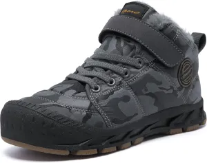 Boys Girls Snow Boots Winter Slip On Warm Fur Lined Shoes Lightweight Water-Resistant Cold Weather Boot (Little Kid/Big Kid)