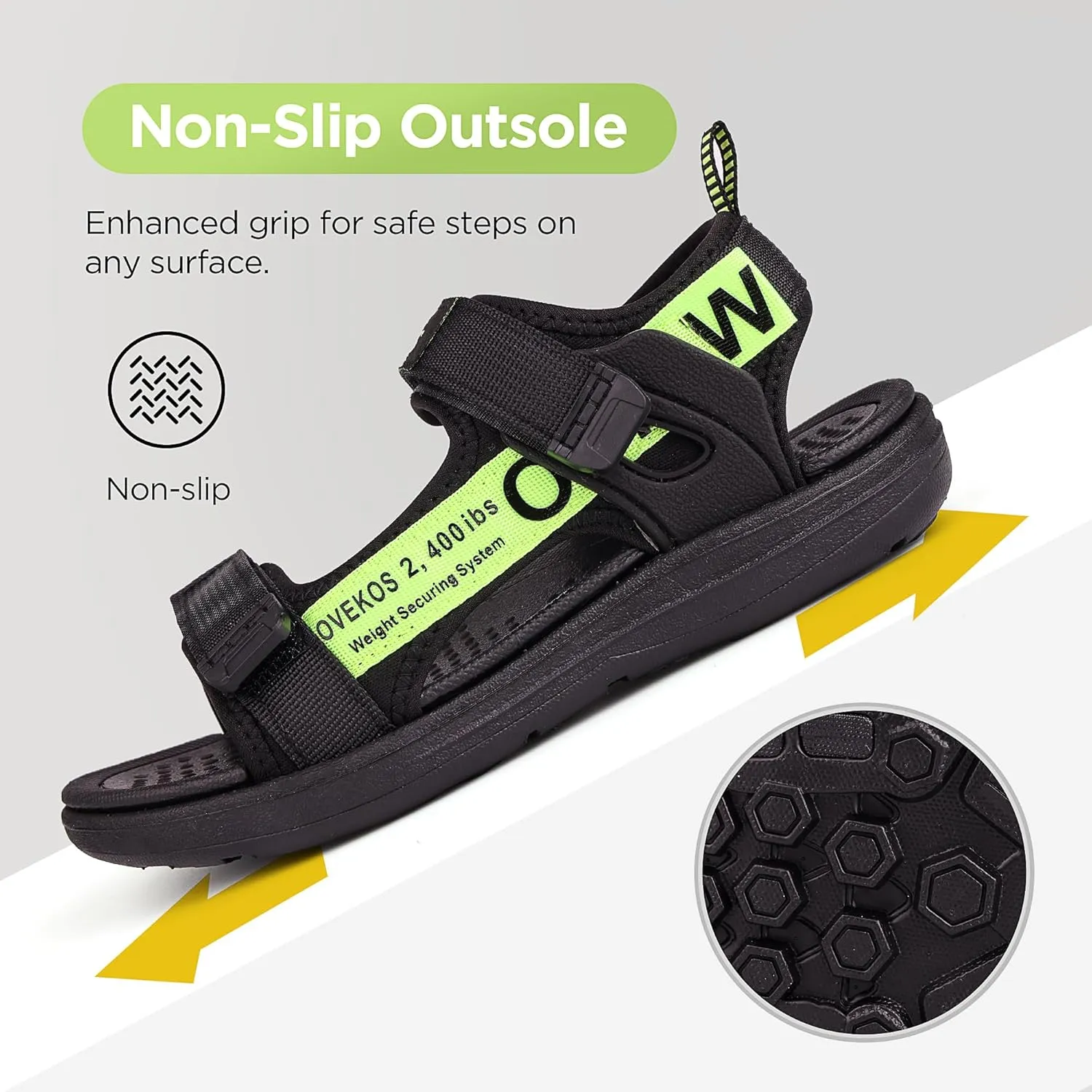 Boys Sandals Kids Summer Sports Hiking Sandals Adjustable Straps for Beach Outdoor Lightweight(Little Kid/Big Kid)