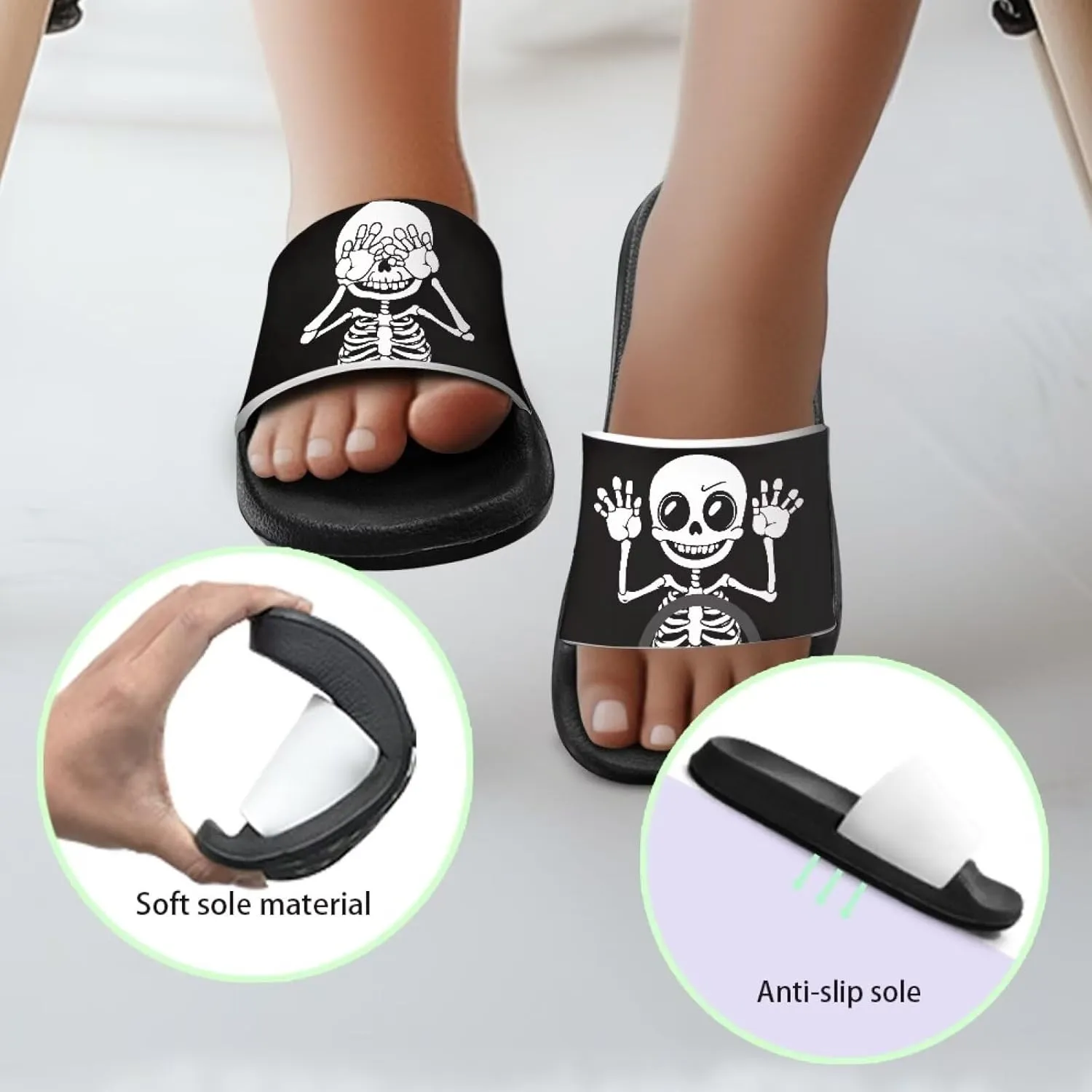 Boys Sandals with EVA Soft Sole Lightweight Slip-On Beach Slippers