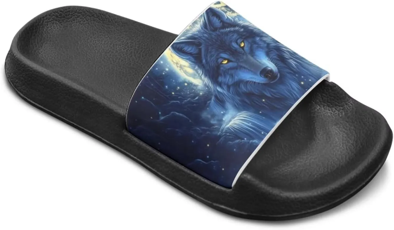 Boys Slip On Sandals Kids Slides Unisex Slides Boys Comfortable Slippers Non-slip Shower Shoes House Fashion Thick for Indoor & Outdoor Gifts